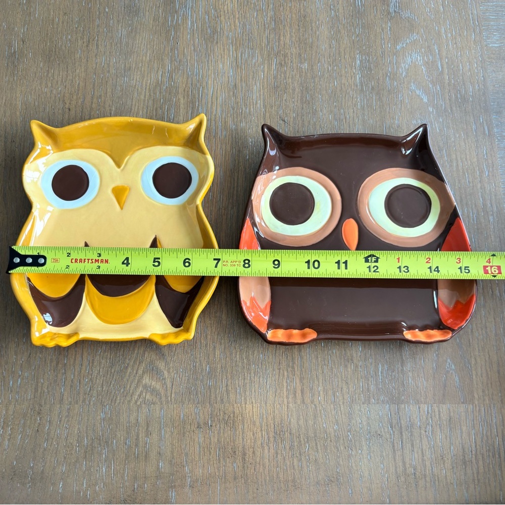 Mesa Home Set Of Two Owl Trays MCM Retro Boho Charming Artsy - Picture 4 of 5